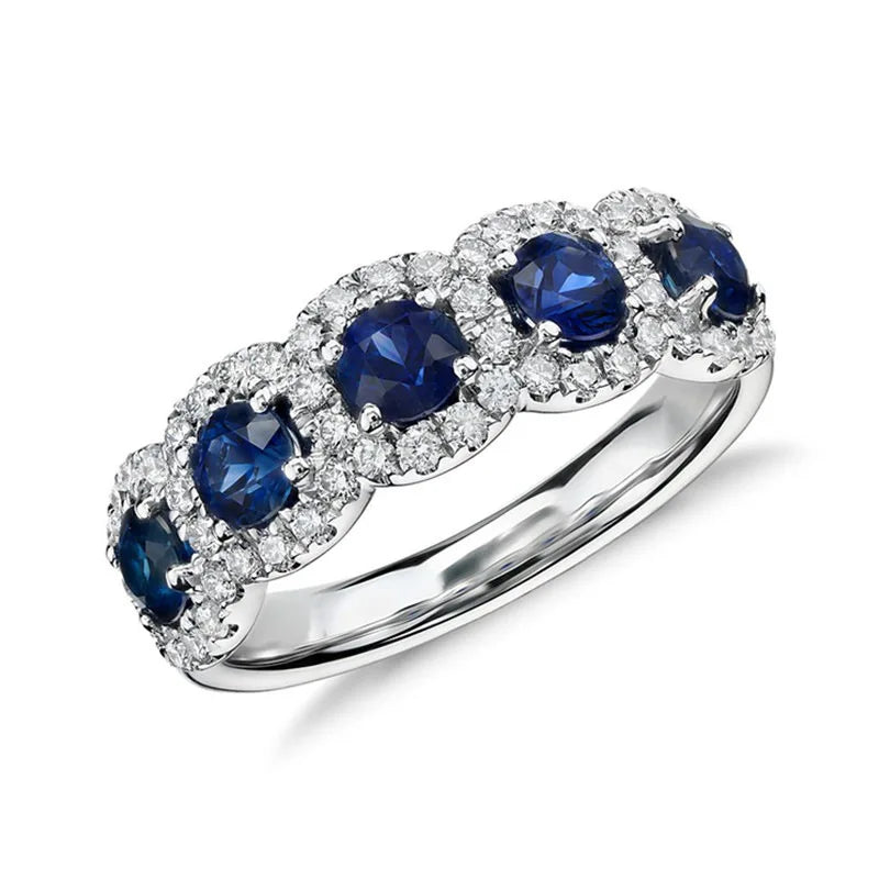 Luxury 925 Sterling Silver Classic Ring for Women Six Claw Jewelry Simple Imitation Diamond Women's Ring Engagement Wedding Gift