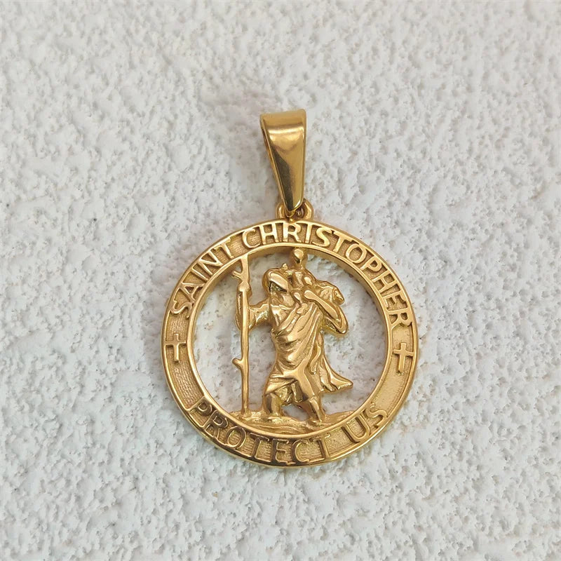 Trendy Rose Cross Design 18K Gold Plated Stainless Steel Pendants For Woman Man