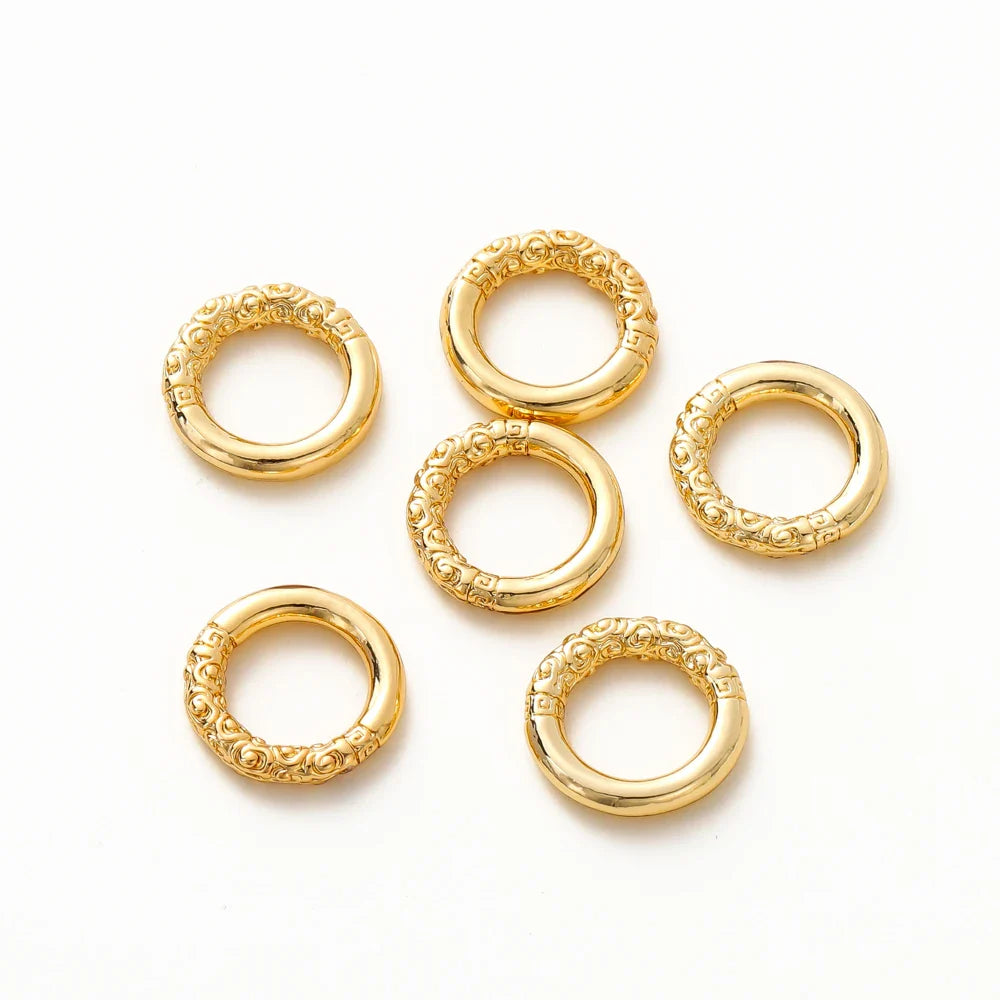 10pcs/lot 18K Gold Plated Large Round Metal D Ring Buckles Clasp Web For Leather Belt Bags Garment DIY Crafts Jewelry Making
