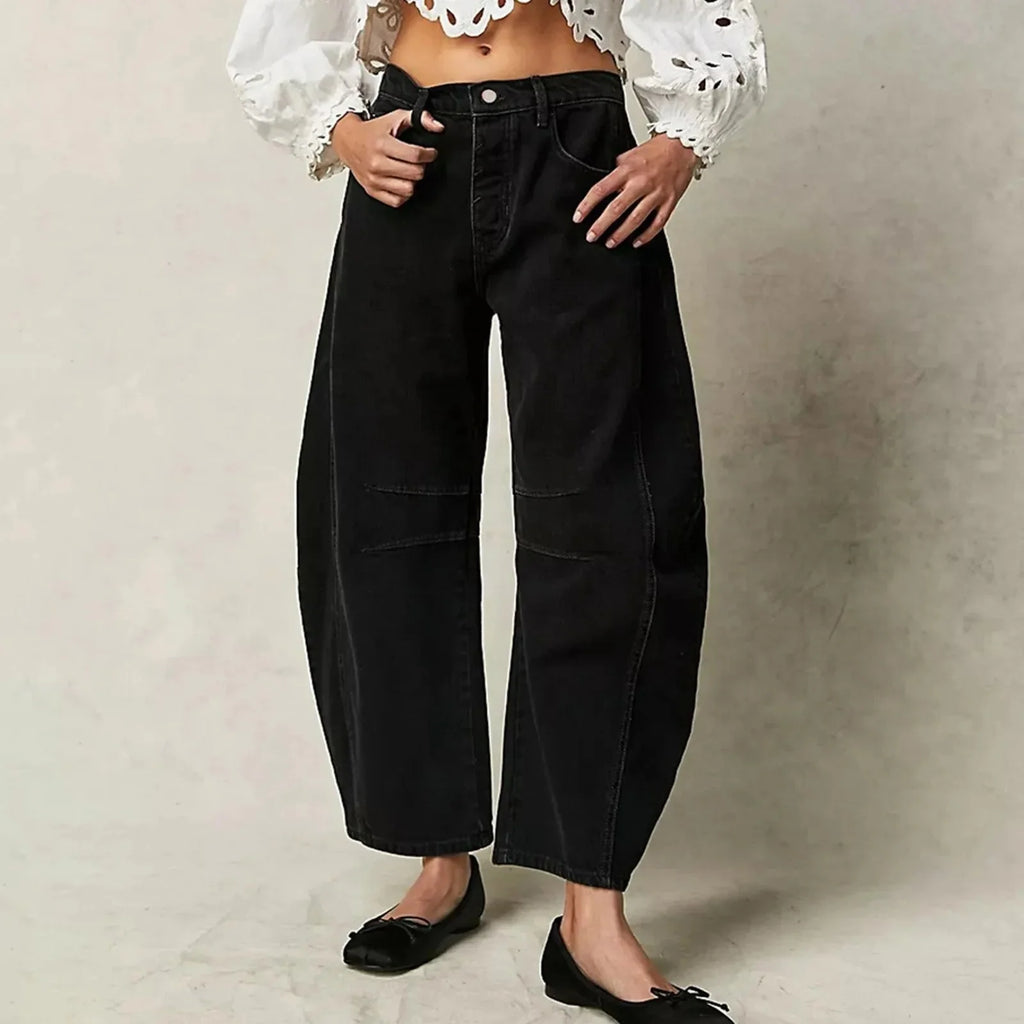Women's Y2K Baggy Mid-Waist Wide-Leg Barrel Jeans Streetwear - Image 7