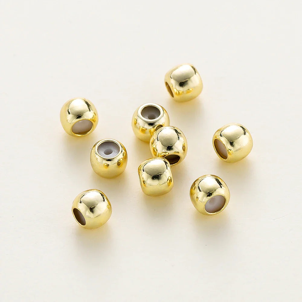 10pcs/lot 14K 18K Real Gold Plated Adjustable Bead With Resine Stopper Spacer Beads Charm Possitioning Beads For Jewelry Finding