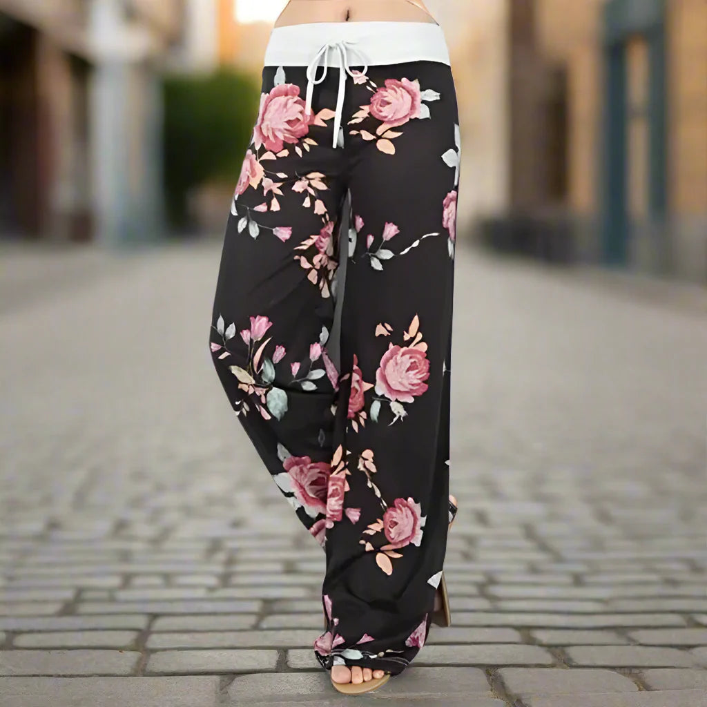 Women's Wide Leg Yoga Pants Floral and Camo Lounge Pajama Bottoms - Image 4