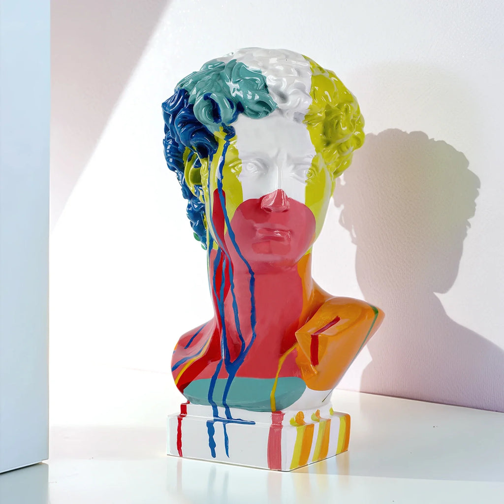 European Home Decoration David Head ResinStatues Statues Home Decor  Modern Abstract Art  Bust Sculpture Art Sketch Practice