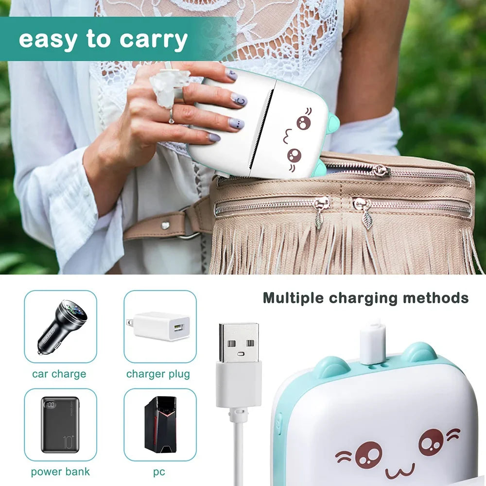 Mini Bluetooth Label Printer – Portable Wireless Thermal Sticker Printer