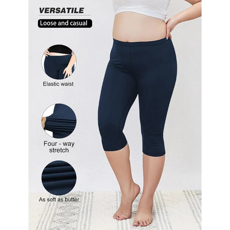Plus Size High Waist Fitness Yoga Shorts