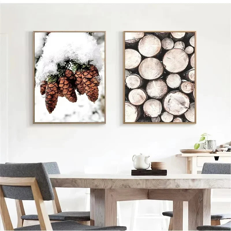 Winter Snow Scenery Christmas Wall Art Unframed Canvas Prints - Image 4