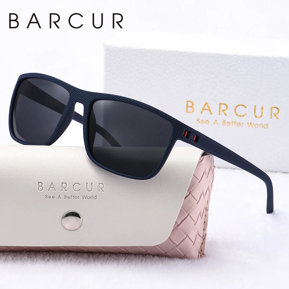 Trendy Square Polarized Sunglasses for Women White Pink Frame