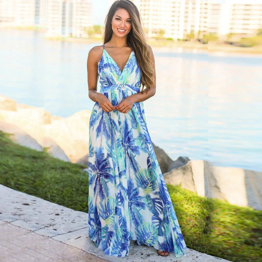 Fashionable Sleeveless Printed Cross-border Style Dress