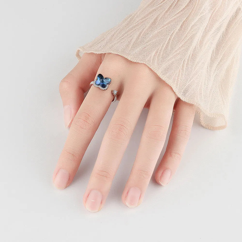 Rotating Anxiety Knuckle Ring For Women Spinner Fidgets Cute Animal Butterfly Flower Anti Stress Ring Party Jewelry Gifts Anillo