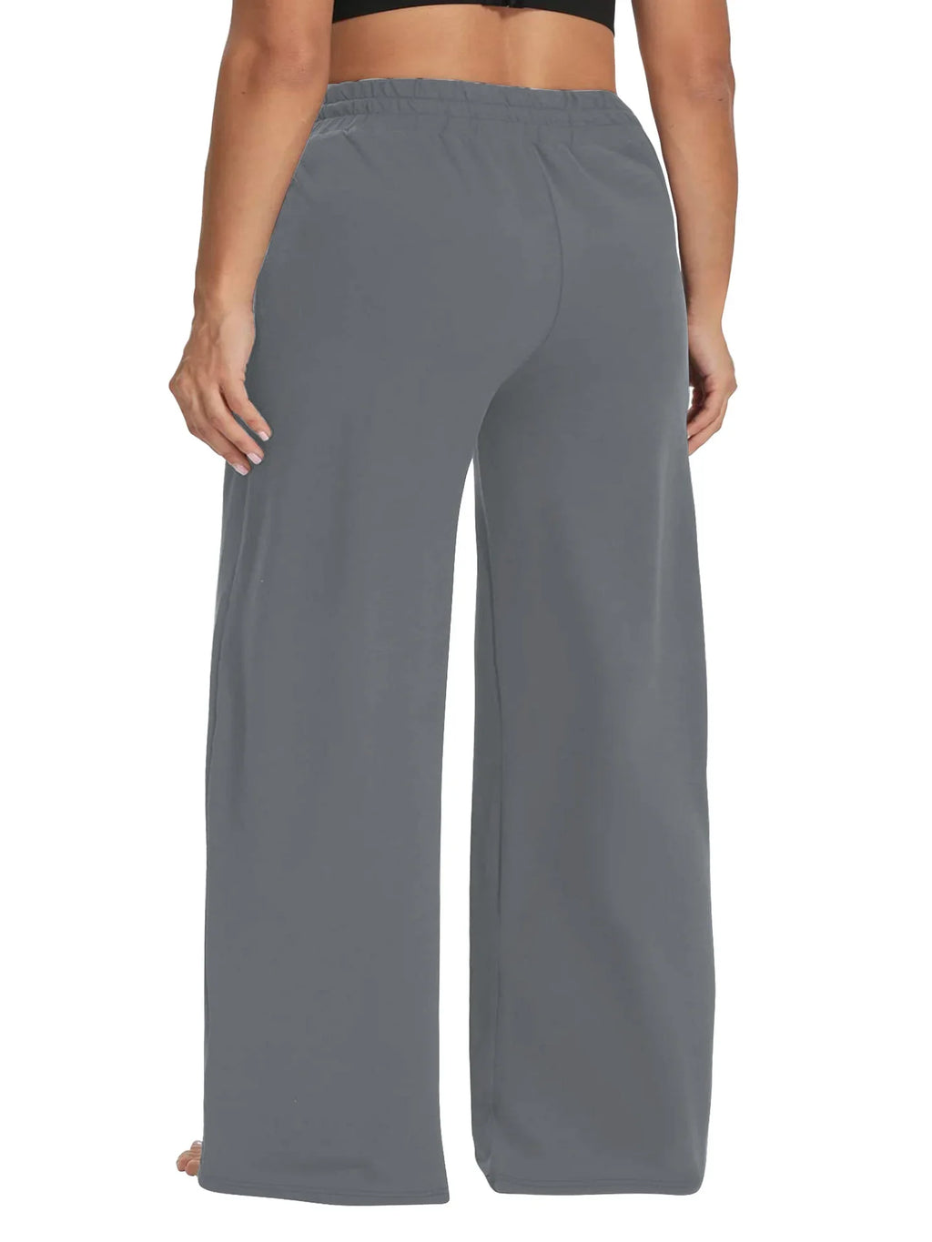 Wide Leg Lounge Trousers with Drawstring Waist and Pockets - Image 24