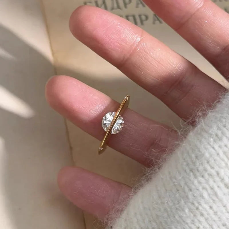 925 Sterling Silver Personalized Planet Around Advanced Zircon Ring For Women Wedding Party Daily High Quality Jewelry Gift
