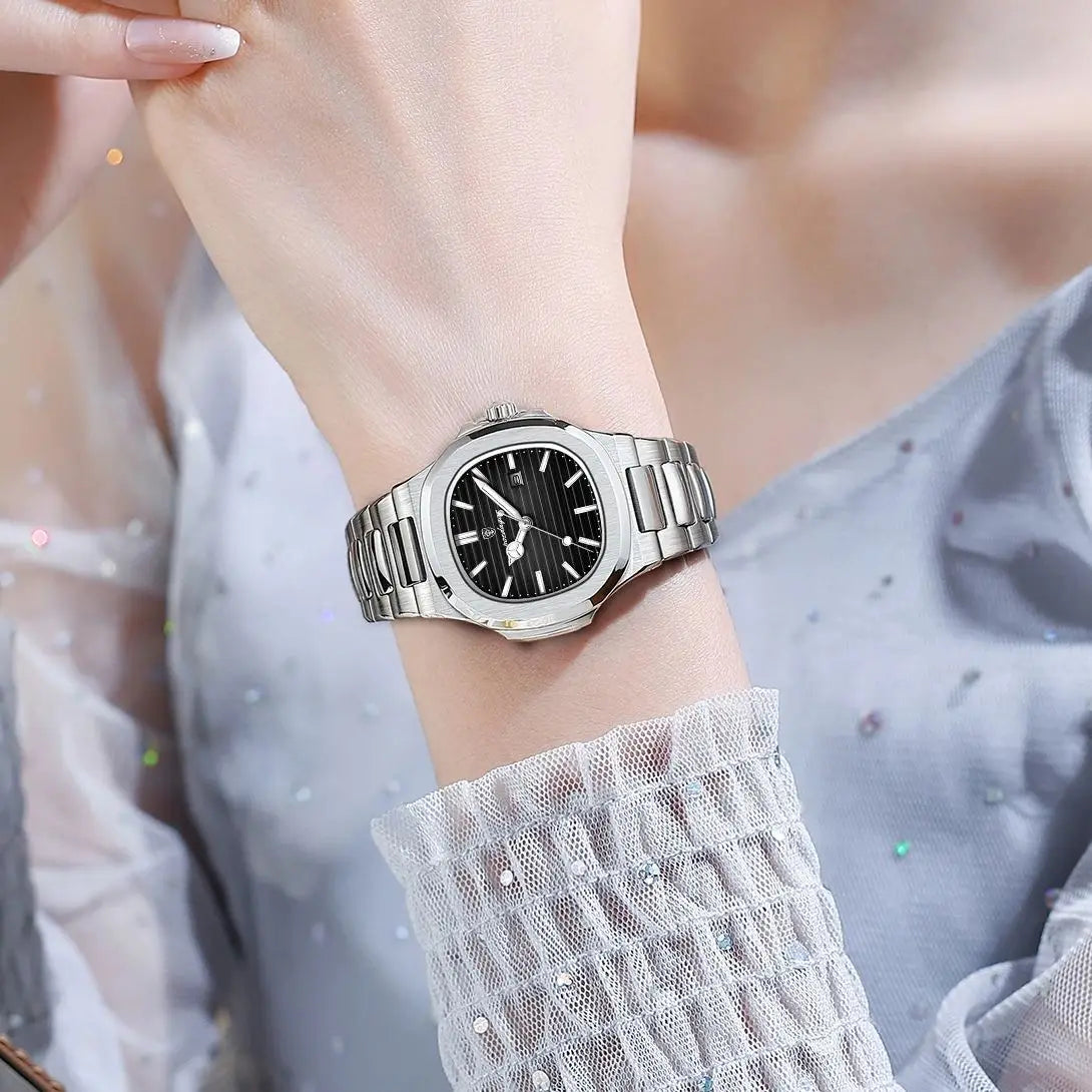 POEDAGAR Elegant Women's Quartz Watches Waterproof Luminous Date Ladies Wristwatch Stainless Steel Fashion Watch For Woman Reloj