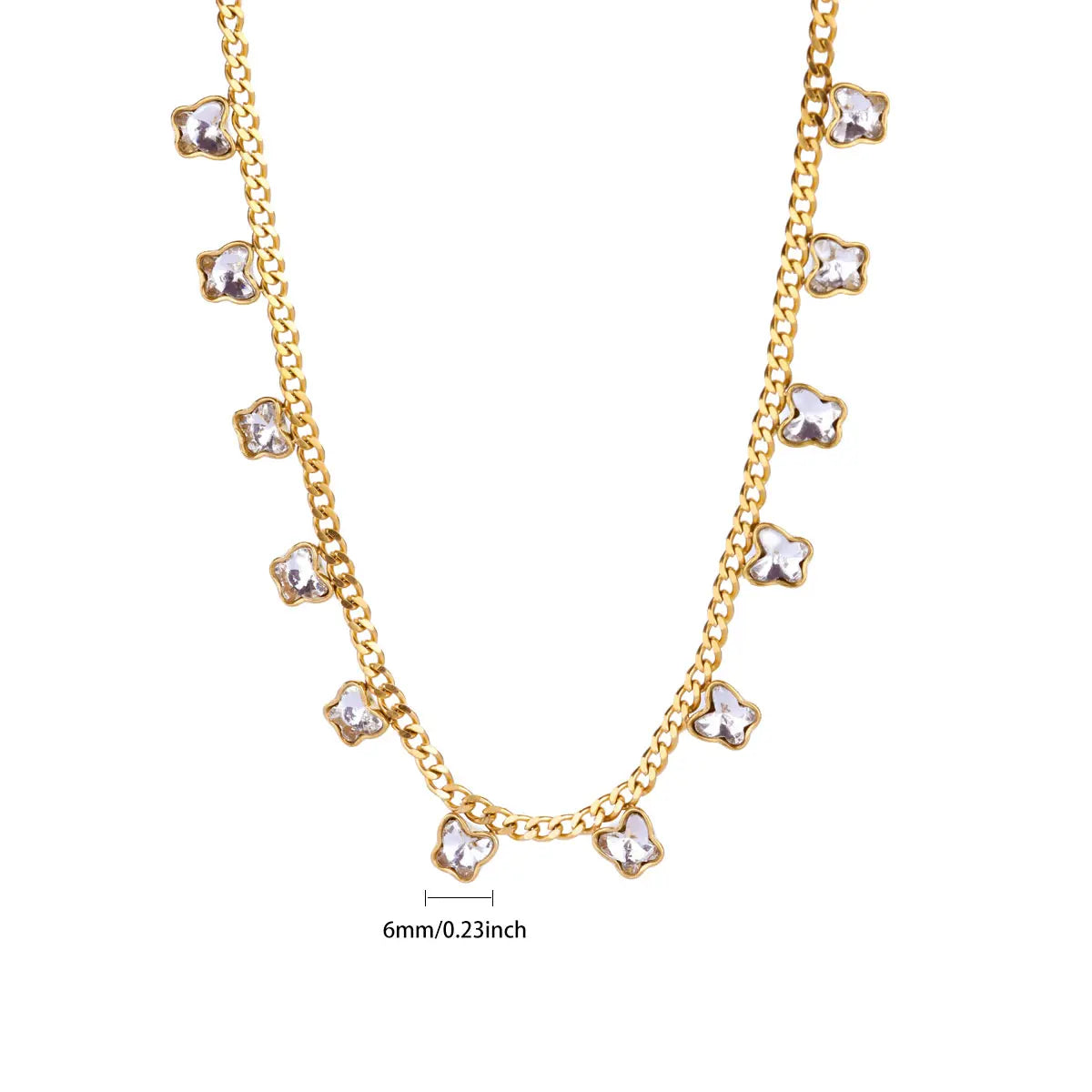 Luxury Zircon Butterfly Pendant Necklaces For Women Stainless Steel Gold Color Chain Collar Necklace 2025 New Wedding Jewelry