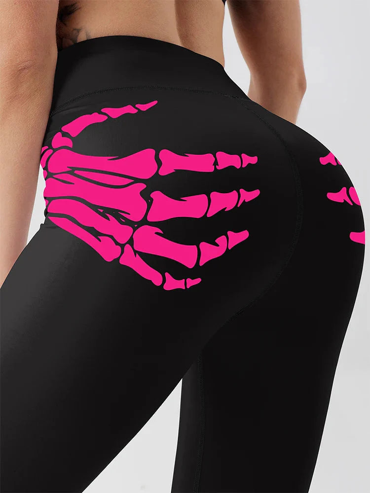 Women's Claw Skull High-Waisted Yoga Leggings Streetwear