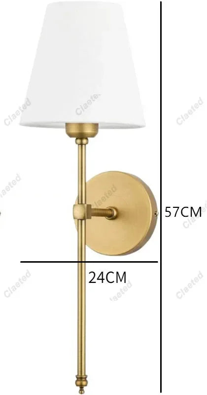 Modern American Led Wall Lamp for Decor Bathroom Mirror Light Bedroom Corridor Stairs Cloth Lampshade Wall Sconce Room Decor