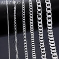 Wholesale 925 Sterling Silver Necklace Width 2-12MM Long 40-75cm Lobster Clasp Chain Men Women Fashion Punk Necklaces Jewelry