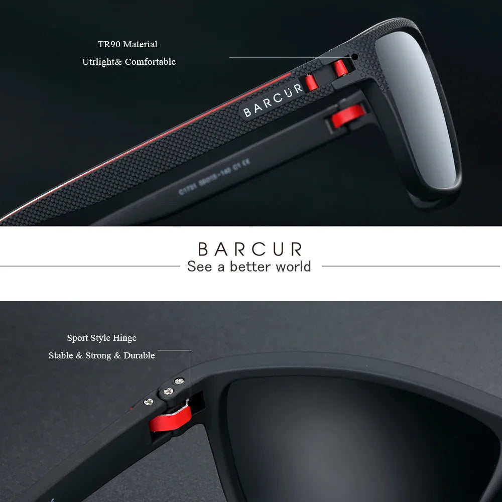 Sporty Polarized Square Fishing and Travel Sunglasses