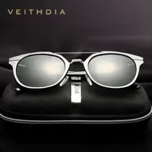 Retro Steampunk Round Polarized Sunglasses with UV400 Protection