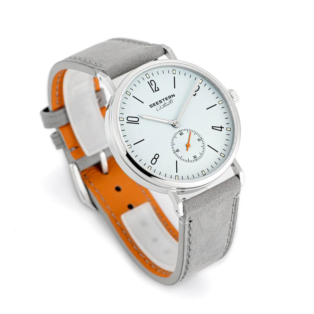 Men's Ultra-Thin Automatic Watch, Stainless Steel, Leather Band Business Watch