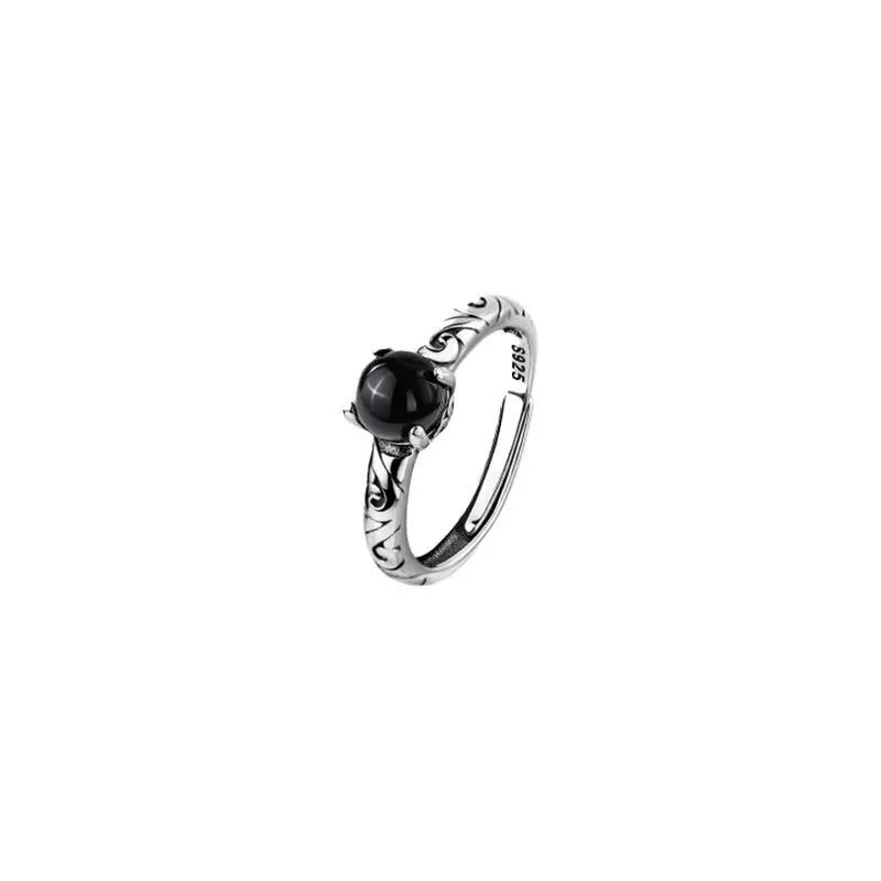 925 Sterling Silver Round Crystal Irregular Adjustable Rings For Women Vintage Jewelry Wholesale Wholesale Jewellery Moneys 925