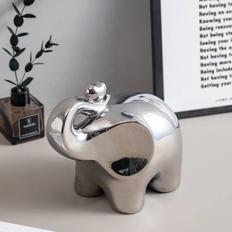 Cartoon Elephant Figurine Boho Home Decor Ornament Living Room  Wine Cabinet DesktopTV cabinet Home
