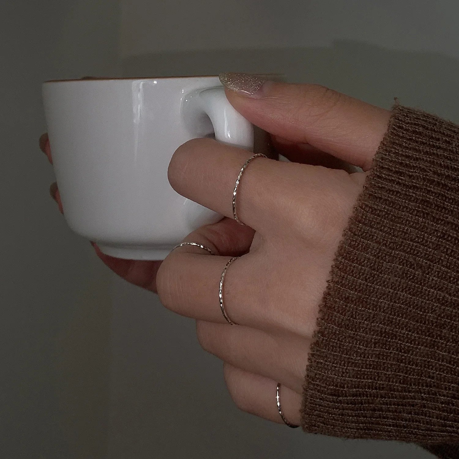 925 Sterling Silver Simple and Versatile Plain Ring Foldable Ring Party Jewelry Accessories For Women and Girls