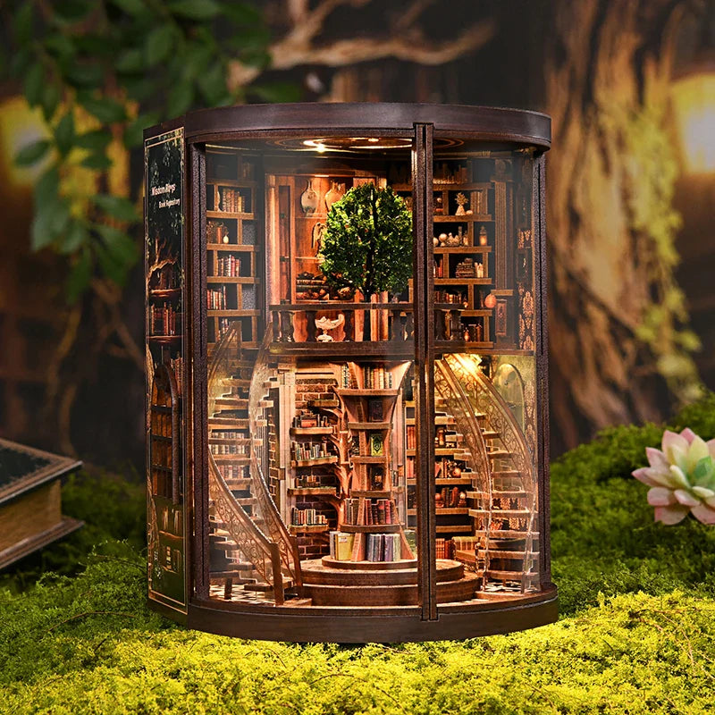 Wisdom Ring 3D Miniature Library DIY Wooden Book Nook Diorama - Image 7