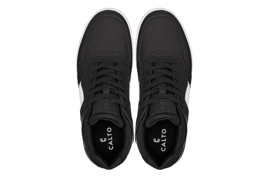 CALTO - S2530 - 2.2 Inches Taller (Black/White) - Contemporary Casual Sneaker