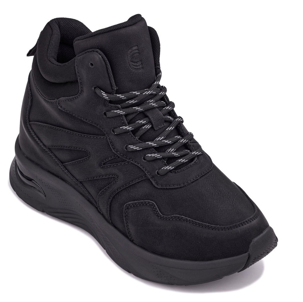 CALTO - S25424 - 3.6 Inches Taller (Black) - Lightweight Work Style Casual Sneak-Boot