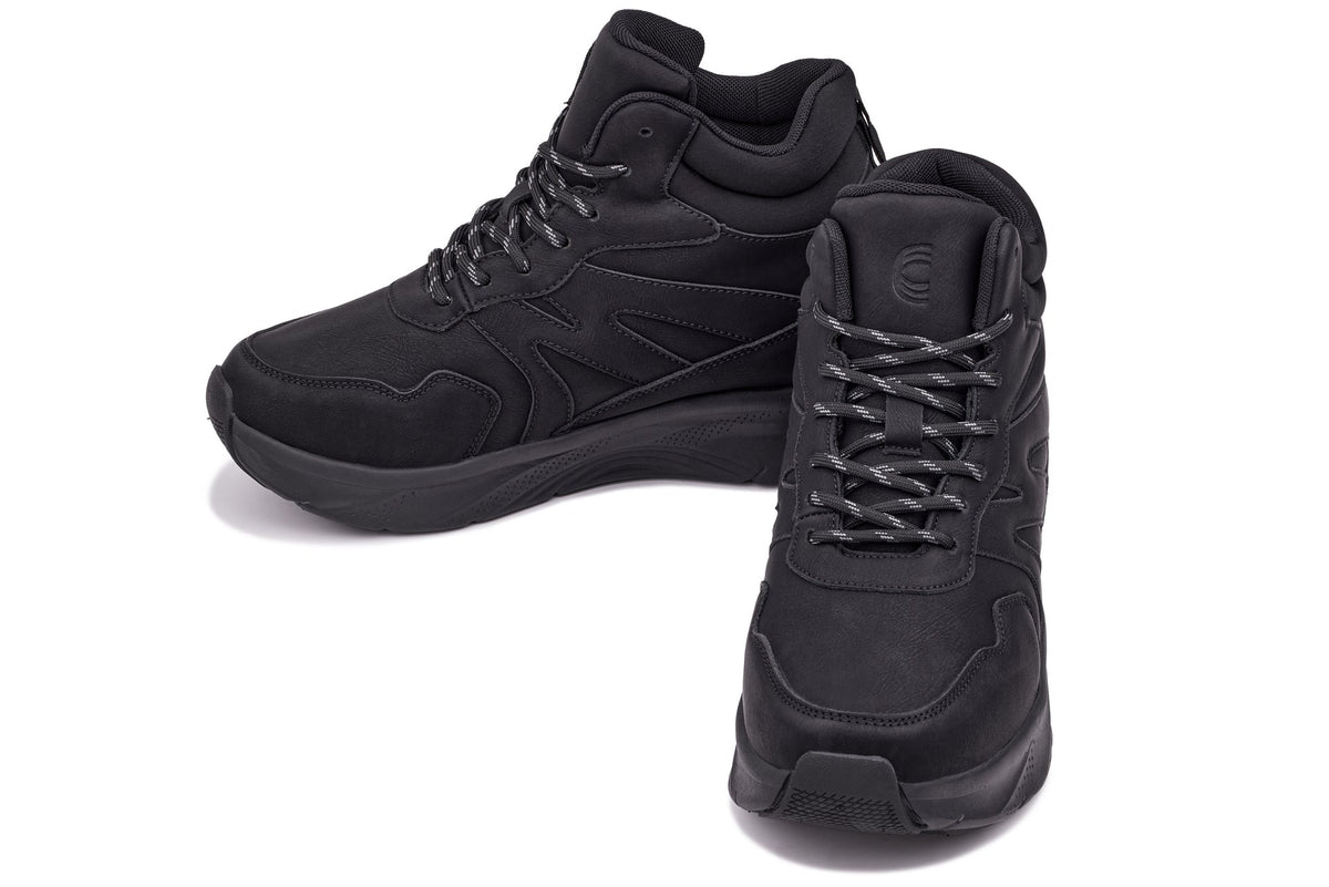 CALTO - S25424 - 3.6 Inches Taller (Black) - Lightweight Work Style Casual Sneak-Boot