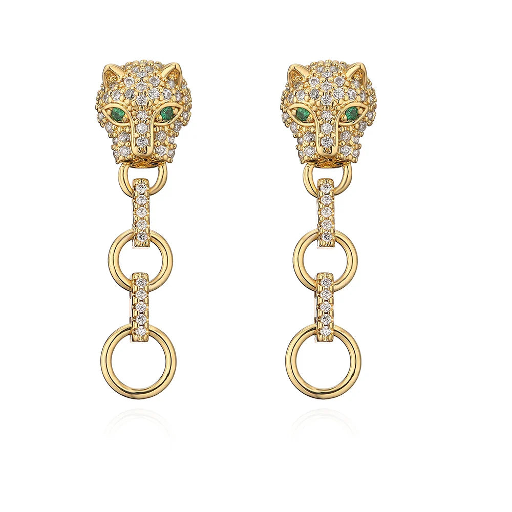 NEWBUY Fashion Gold Color Animal Dangle Earrings For Women Unique Design Leopard Earring Statement Female Party Jewelry