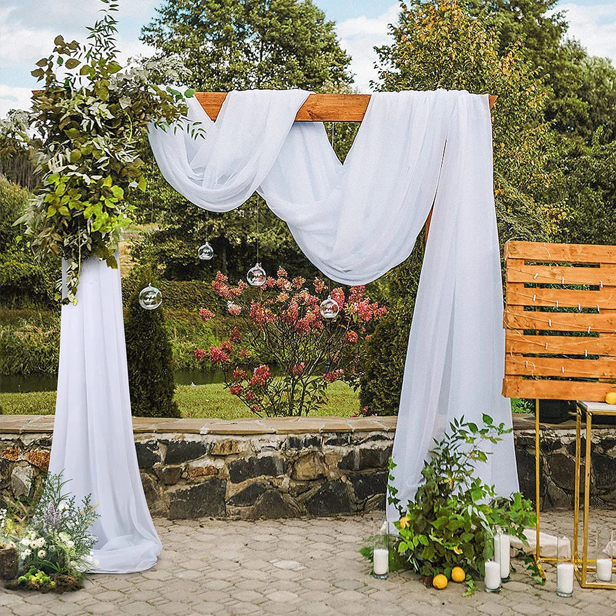 Wedding Arch Drape Chiffon Fabric Draping Curtain Drapery Wedding Birthday Party Decor Draping Ceremony Reception Hanging Decor