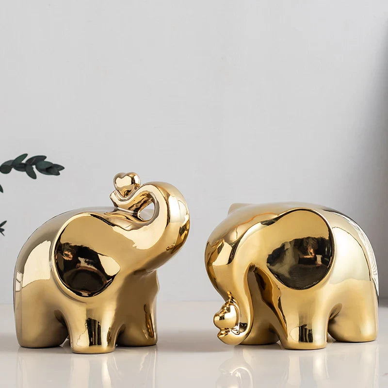 Cartoon Elephant Figurine Boho Home Decor Ornament Living Room  Wine Cabinet DesktopTV cabinet Home