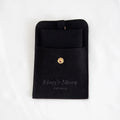 20/50/100Sets Personalized Logo Jewelry Microfiber Snap Bag 8x8cm Button Pouch Insert Luxury 6x6cm Cards Can Debossed Print Name