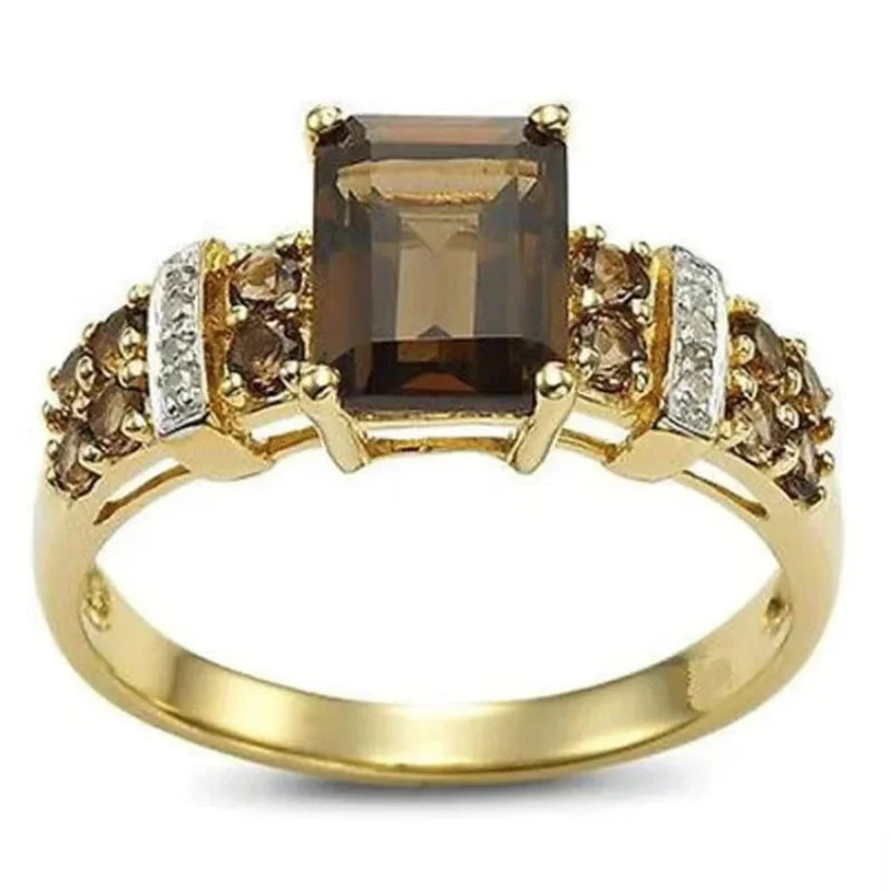 Fashion Exquisite Gold Color Square Shape Hoop Rings For Women Party Accessories Gifts Custom Jewelry