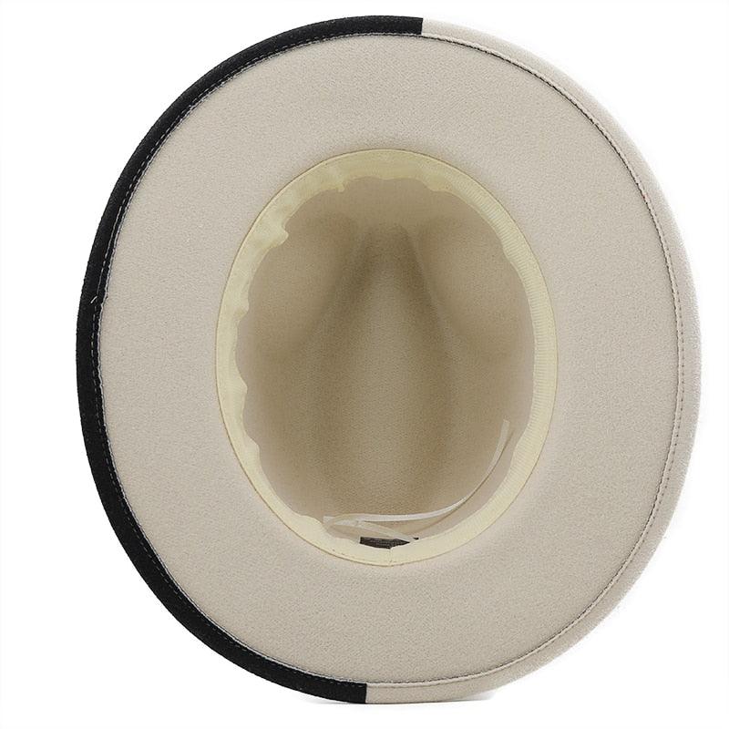 Two-Tone Modern Unisex Fedora Hat with Adjustable Fit