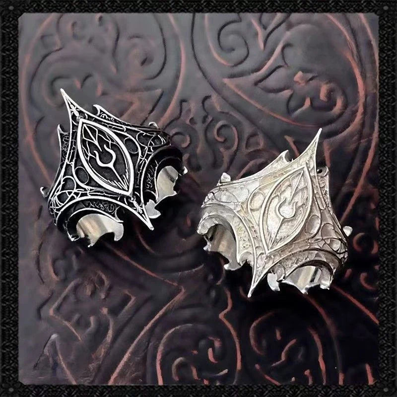 Classical Gothic Vintage Sweet Darkness Ring, Classic Gothic Emblem Personalized Ring, Trendy Men's Party Jewelry Accessories