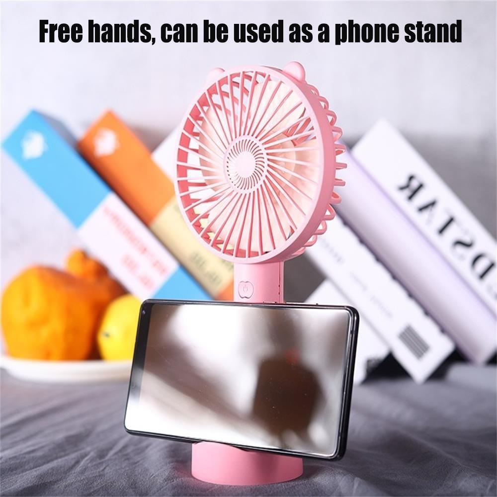 USB Handheld Personal Fan with Charging Base, Portable Silent Fan