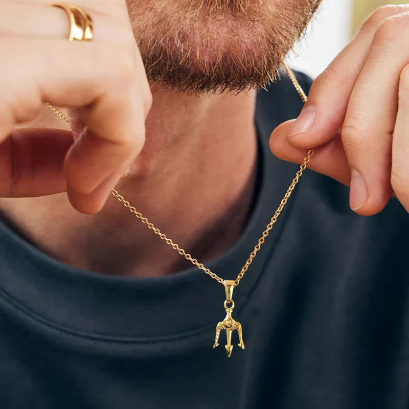 Mythology Medusa Poseidon Trident Charm Stainless Steel Ancient Greek Amulet Neptune Pendant Men 18k Gold Trident Pendant