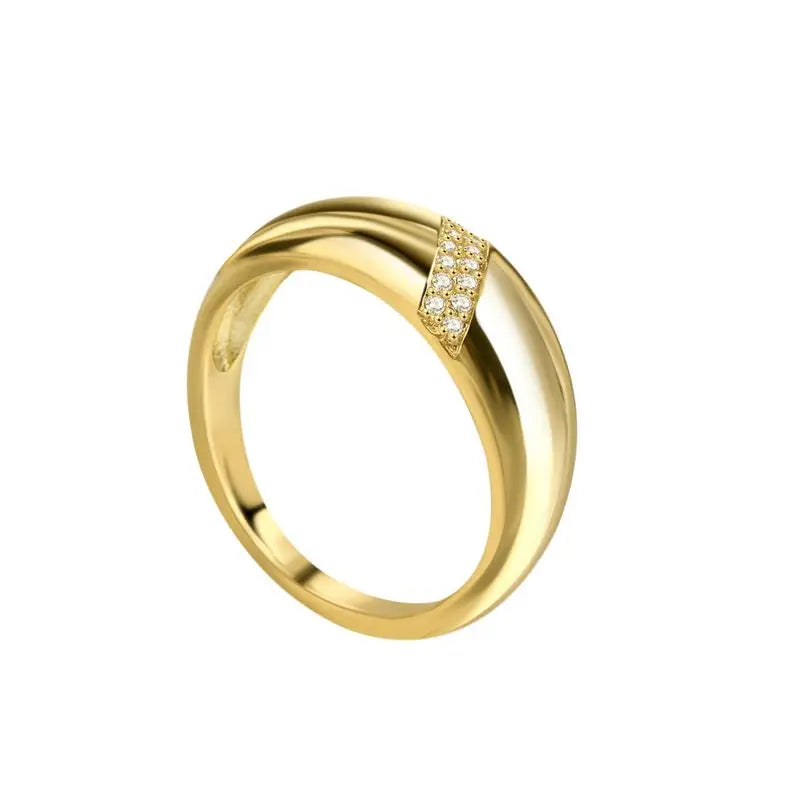 Hot Selling 925 Sterling Silve Gold Colour Ring Fashion Women's Classic Simple Couple's Wedding Ring Engagement Party Jewelry
