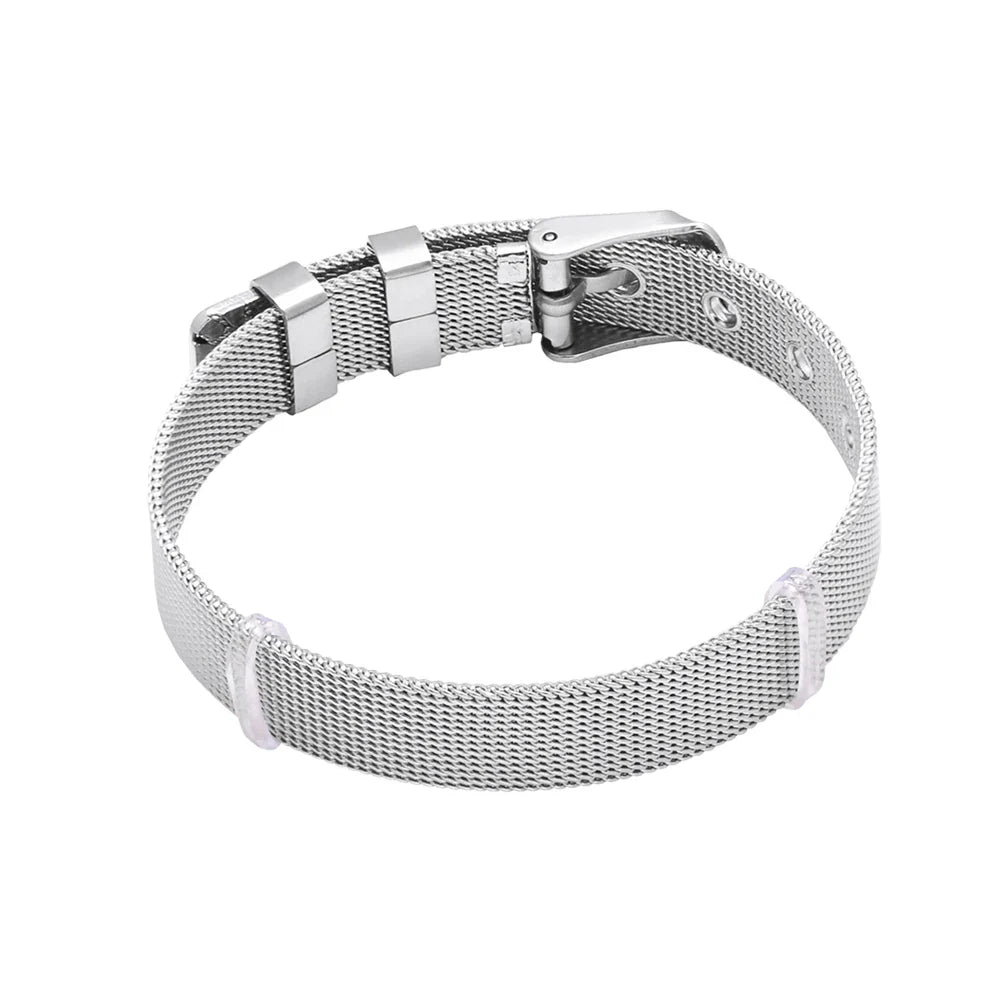 FLOLA DIY 26 Letters Custom Name Bracelets for Women Gold Silver Color Wide Band Initial Bracelets Handmade Jewelry brtd91