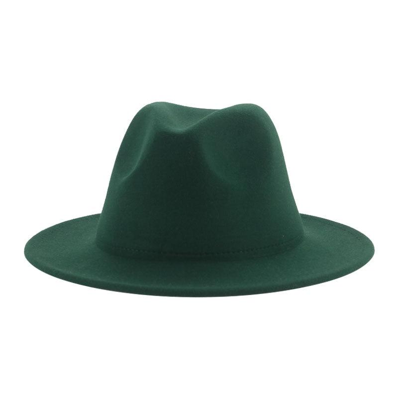 Unisex Wide Brim Fedora Hat - Retro Vintage Brown Formal Fedora