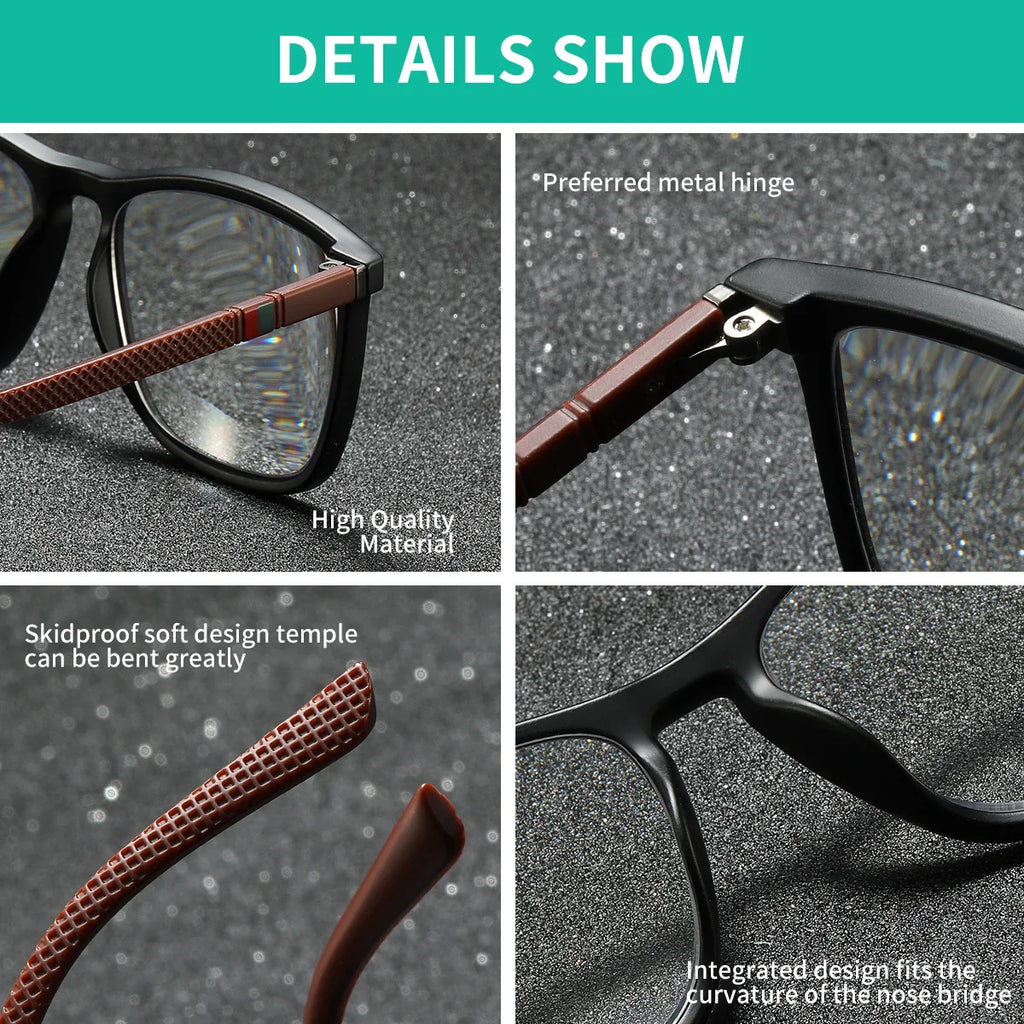 Unisex Rectangle Reading Glasses - Lightweight Classic Eyewear