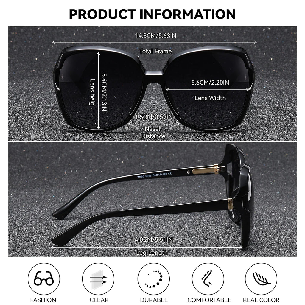Women’s Gradient Butterfly Polarized Sunglasses Large Elliptical
