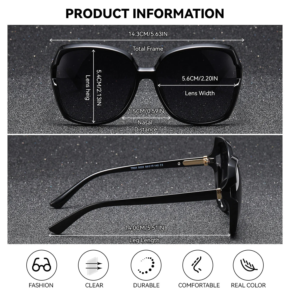Women’s Gradient Butterfly Polarized Sunglasses Large Elliptical