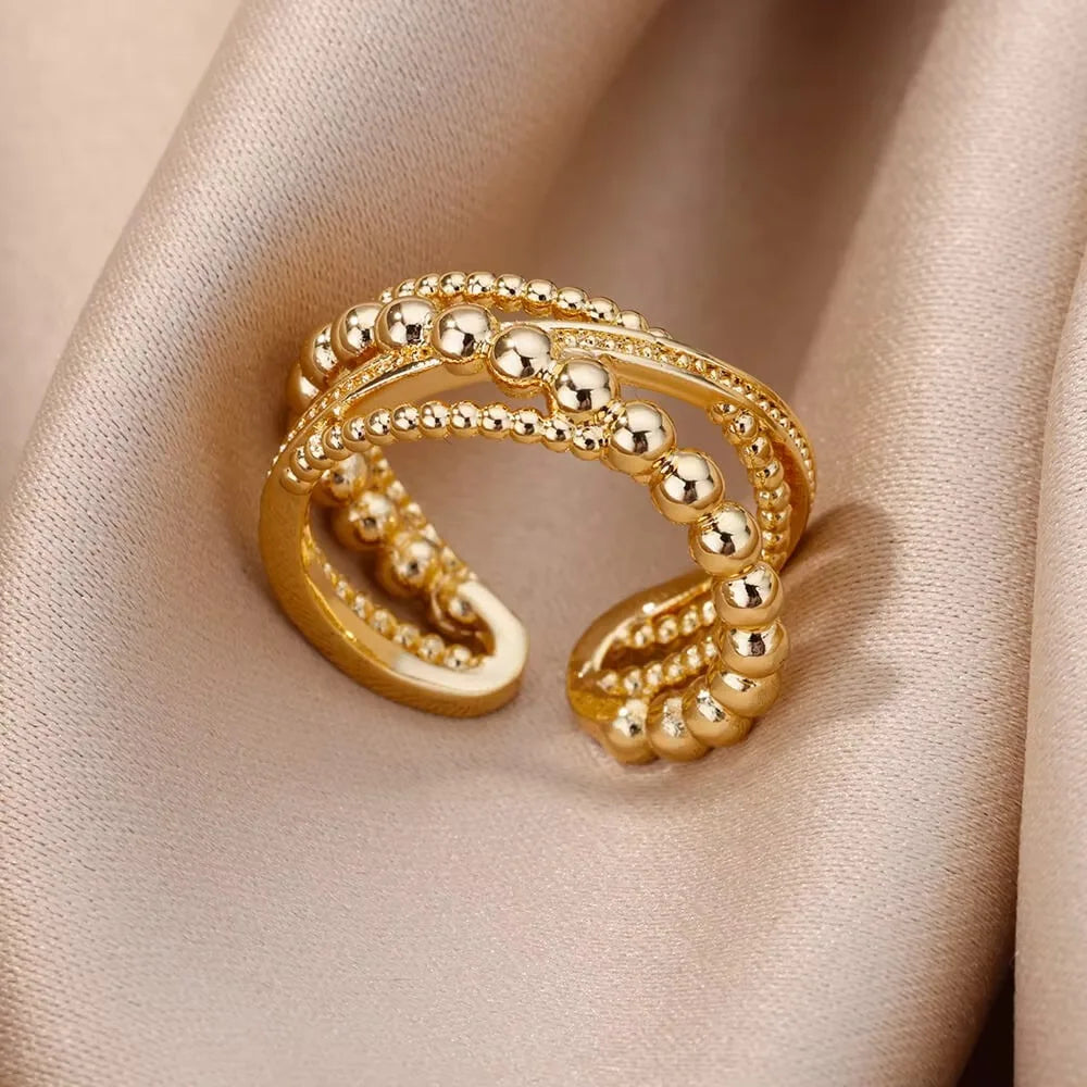 Zircon Cross Rings For Women Gold Color Stainless Steel Crystal Cross Adjustable Ring Religious Wedding Christmas Jewelry Gift