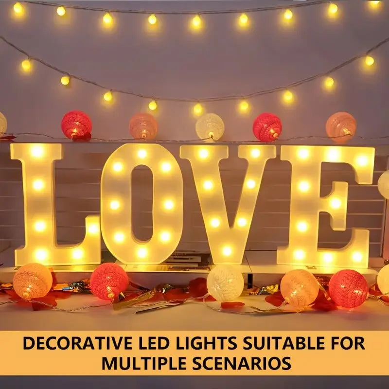 21.8cm White LED Letter&Number Night Lights,Battery Powered Decoration Lights,Wall Lights For Wedding,Birthday,Party,Christmas
