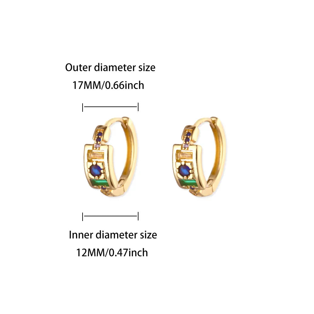 Round Shiny Zirconia Earrings for Women Stainless Steel Gold Color Piercing Earrings 2025 New Fashion Jewelry Mother's Day Gift