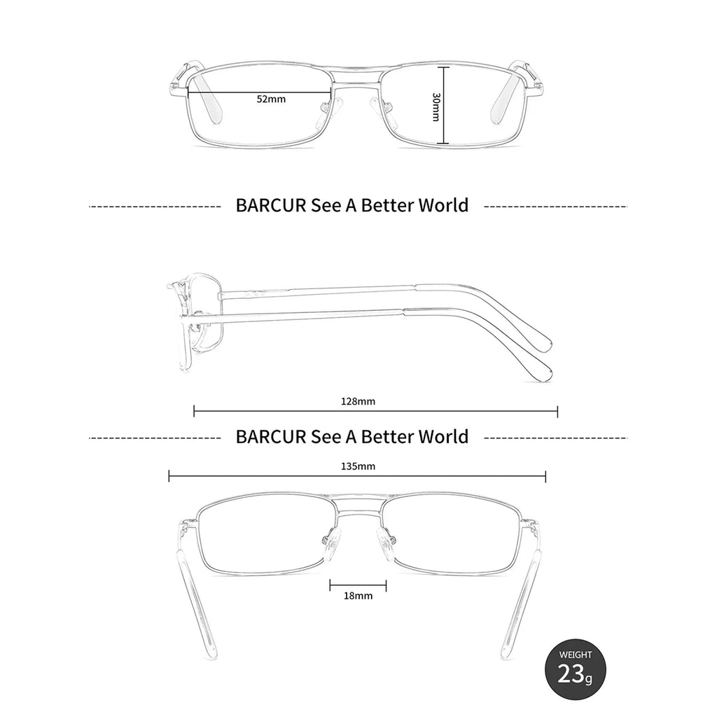 HD Reading Glasses Lightweight Metal Frame Business Style