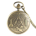 Bronze Masonic Vintage Necklace Pendant Quartz Clamshell Arabic Digital Pocket Watch The Best Gift